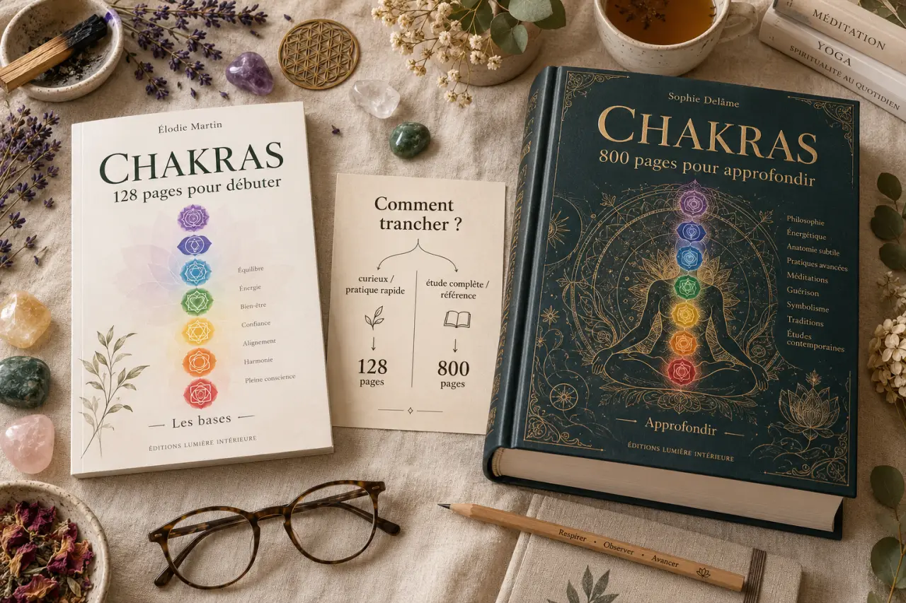 Livre sur les chakras : 128 pages pour débuter ou 800 pour approfondir, comment trancher ?