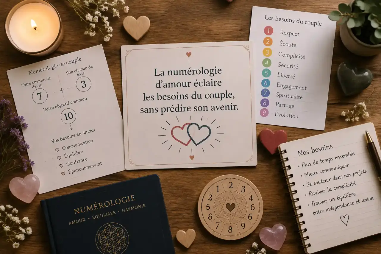 La numérologie d’amour éclaire les besoins du couple, sans prédire son avenir